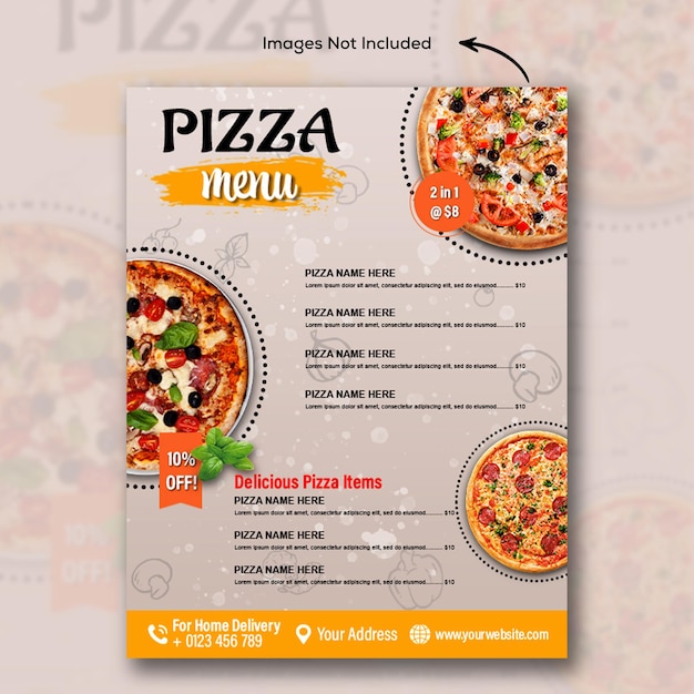 Pizza restaurant flyer menu poster template design Restaurant menu design