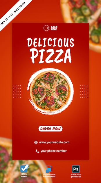 PSD pizza restaurant instagram story