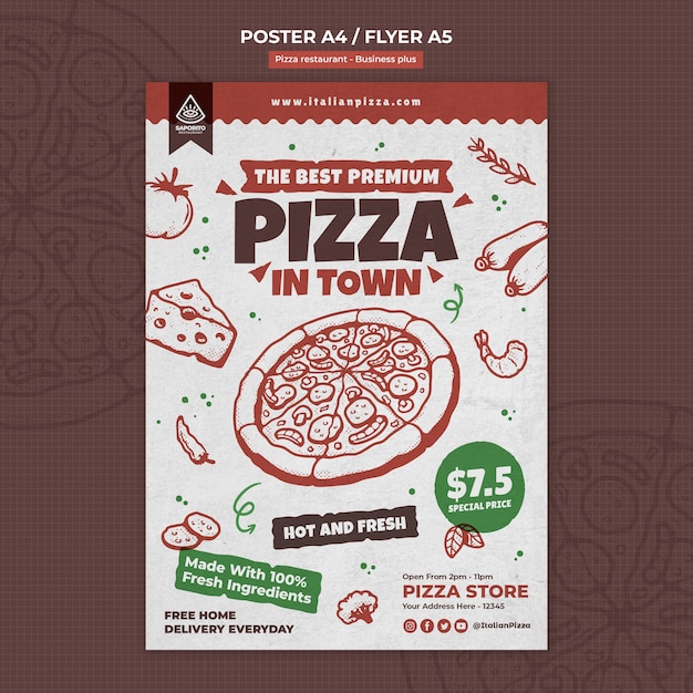 Pizza restaurant  poster template