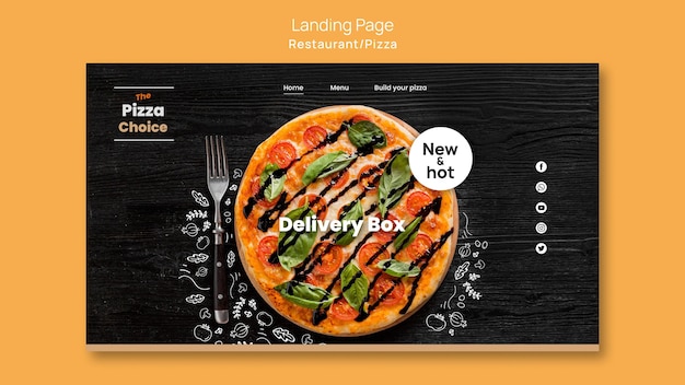 PSD pizza restaurant template  landing page