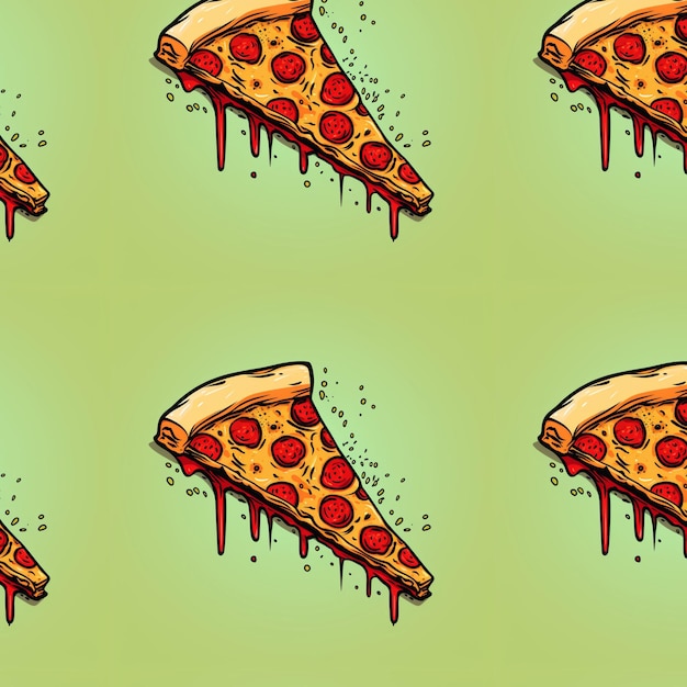 Pizza segment naadloos patroon ontwerp