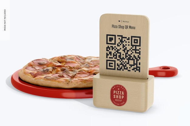 Pizza Shop QR Menu Mockup Right View