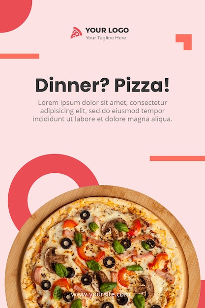 PSD pizza sjabloon banner psd