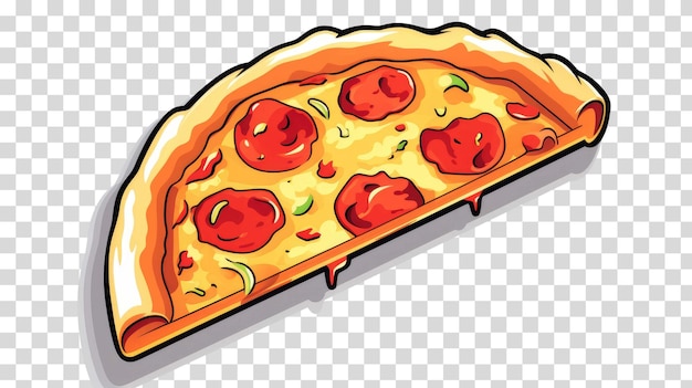 Pizza slice isolated on transparent background vector illustration