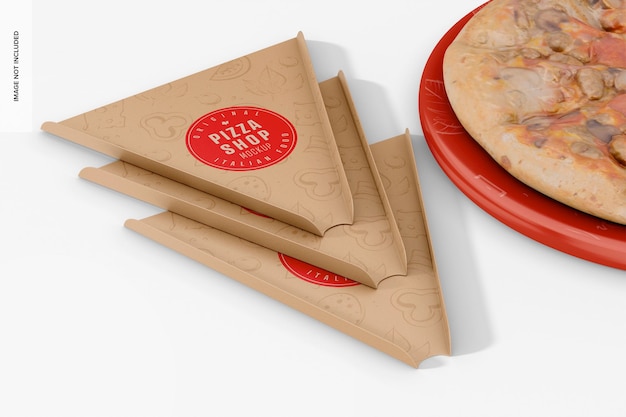 Pizza Slice Paper Plate Set Mockup