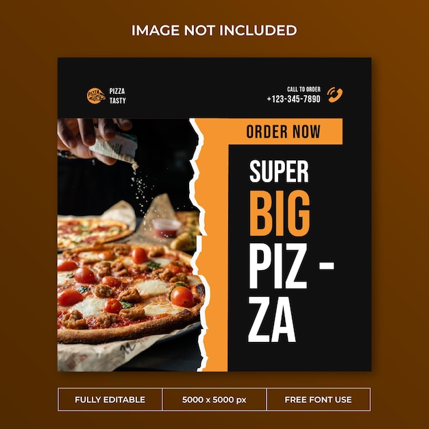 Pizza smakelijke instagram post sociale media sjabloon