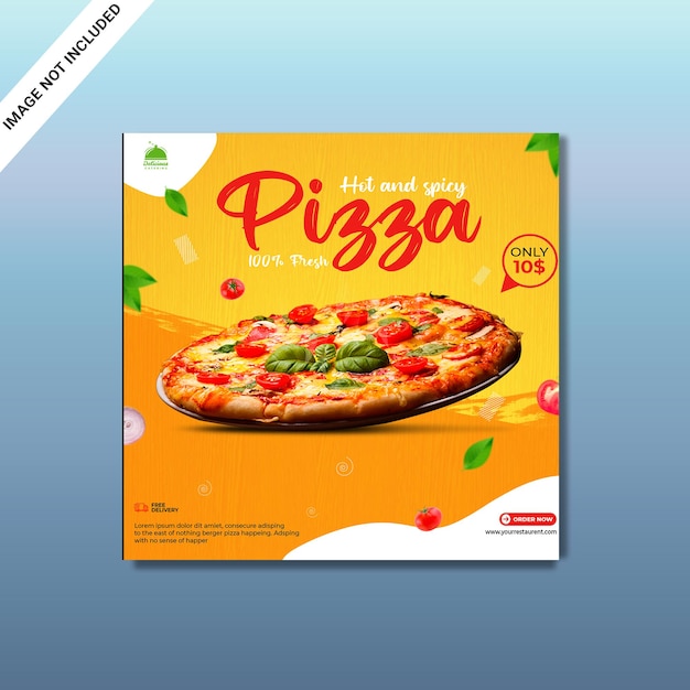 PSD pizza social media design post