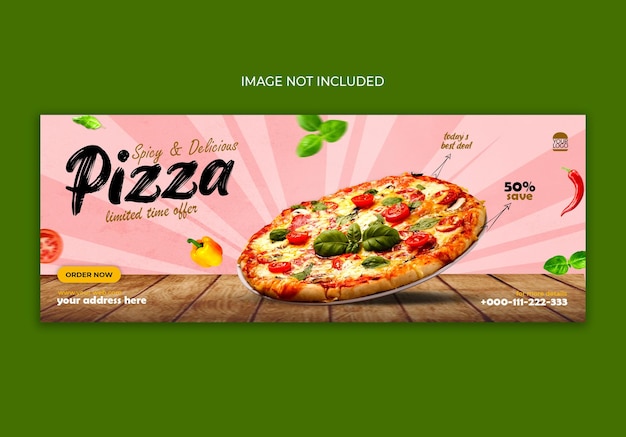 Banner facebook dei social media della pizza.