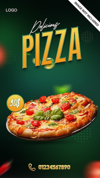 Pizza social media post story design template