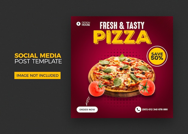 Pizza social media postsjabloon