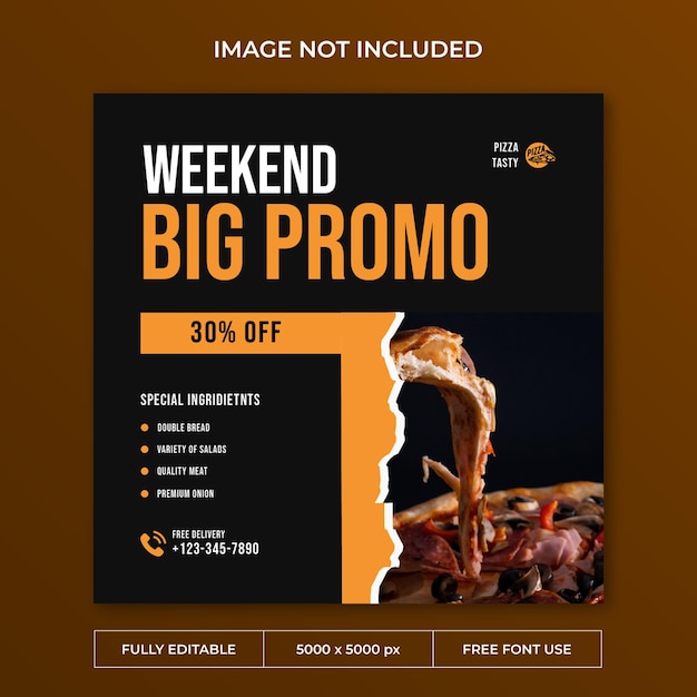 Pizza tasty instagram post social media template