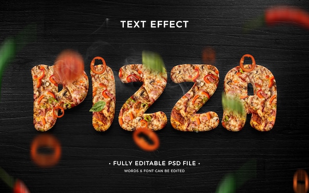 PSD pizza teksteffect