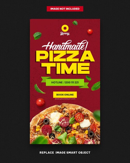 PSD pizza time banner stories