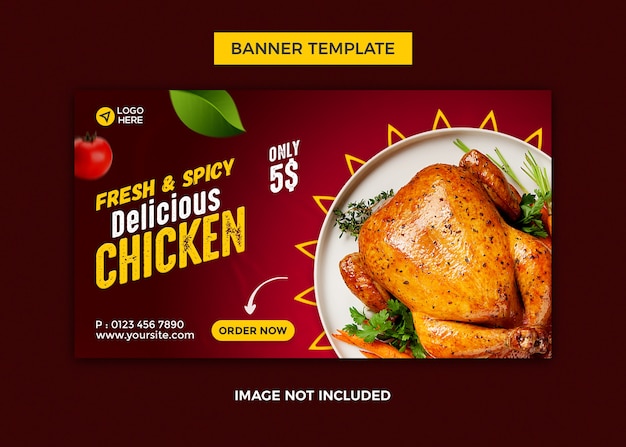 PSD pizza web banner design template