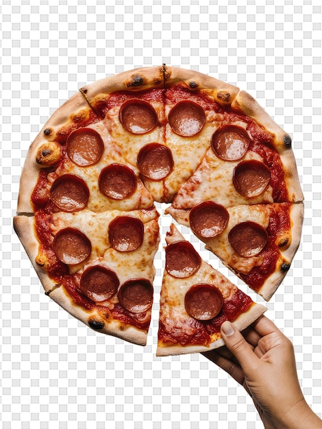 PSD a pizza with pepperoni and cheese on it