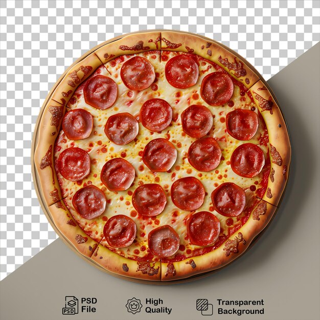 PSD a pizza with tomatoes and olives on it isolated on transparent background