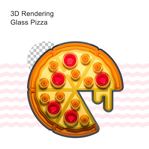 PSD pizza ze szkła renderowania 3d