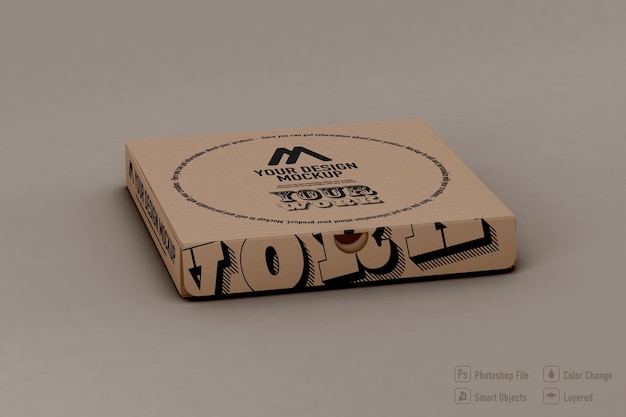 Pizzadoos mockup geïsoleerd ontwerp