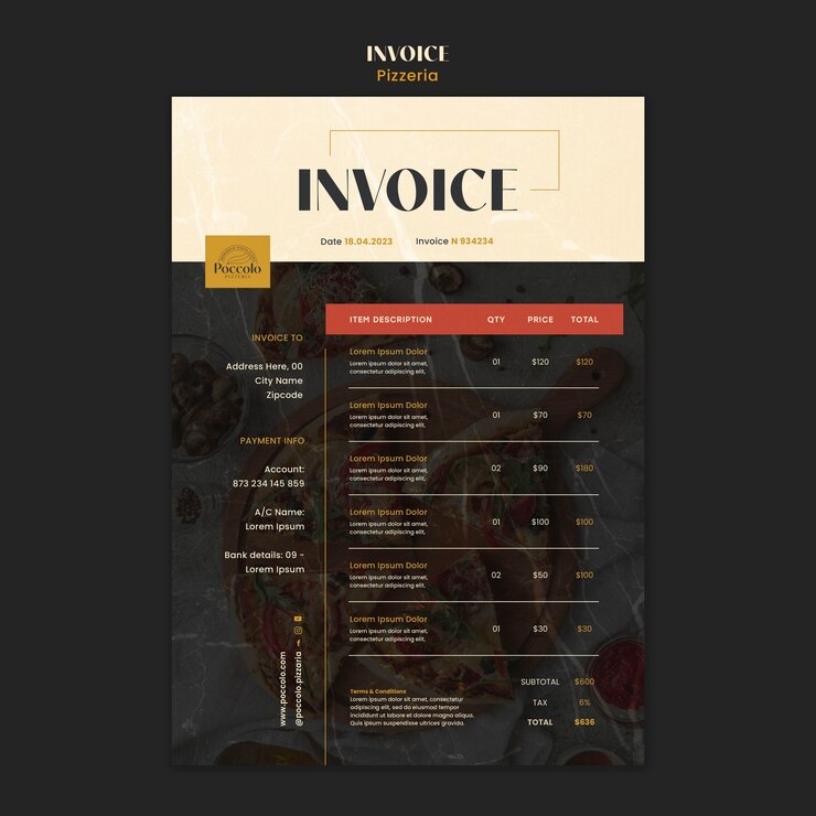 PSD pizzeria design template