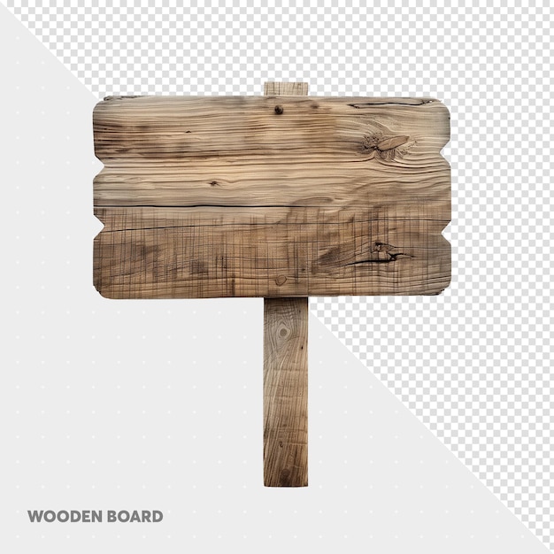 placa de madeira de renderizao 3d com fundo transparente