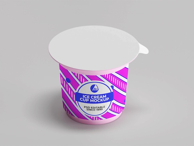 Place cup ice cream mockup