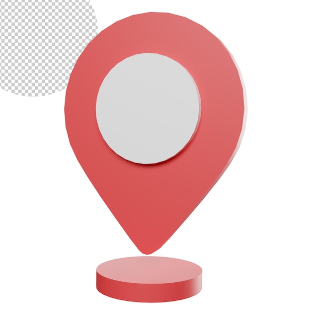 Place holder location 3d render icon free illustration tansparent backgorund