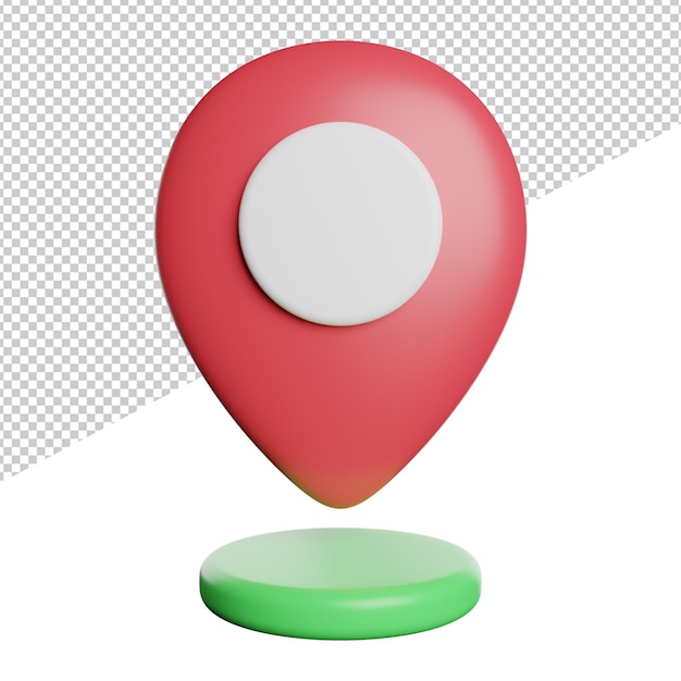 place holder location pin mark front view icon 3d rendering illustration on transparent background
