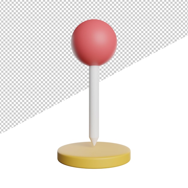 placeholder location mark front view 3d rendering icon illustration on transparent background
