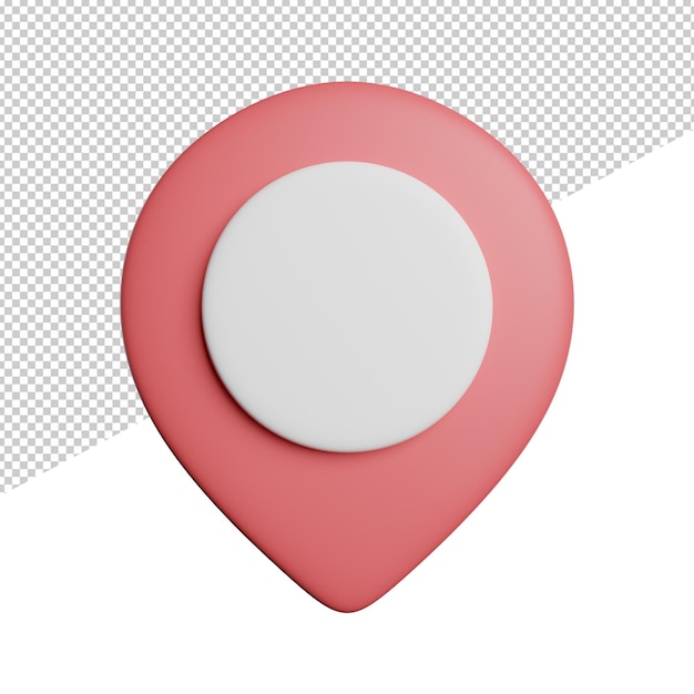 PSD placeholder location mark front view 3d rendering icon illustration on transparent background