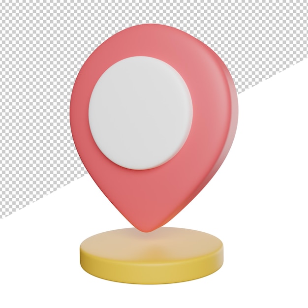 Placeholder location mark side view 3d rendering icon illustration on transparent background