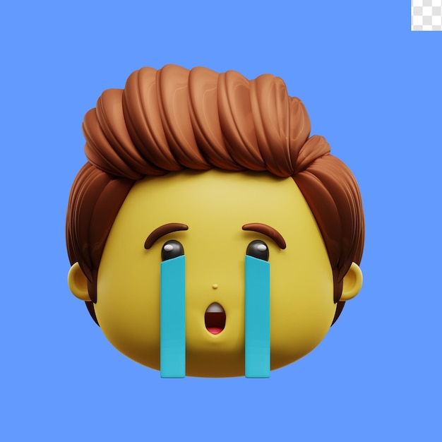 Płacząca Twarz Emoji 3d Ilustracja