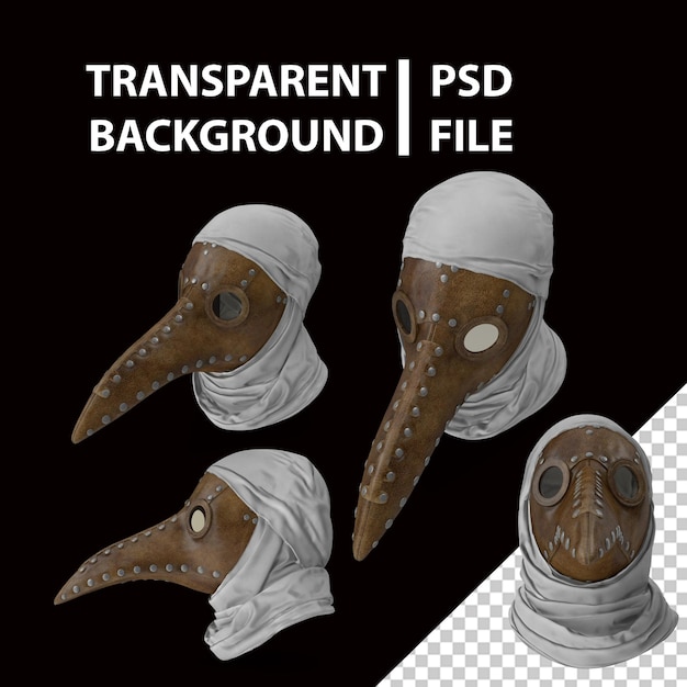 PSD plague doctor mask png