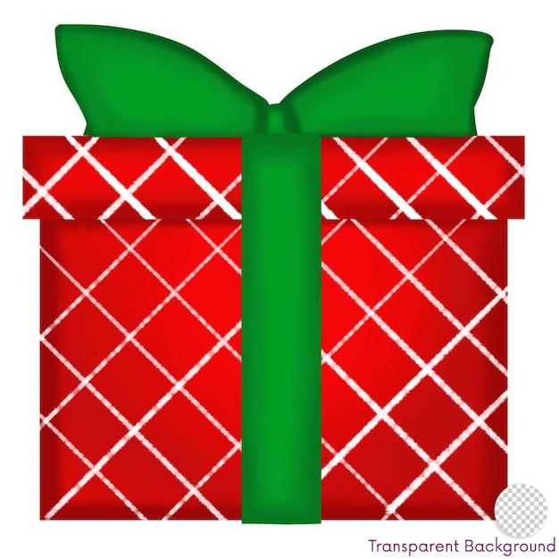 PSD scatola regalo a quadri illustrazione natalizia