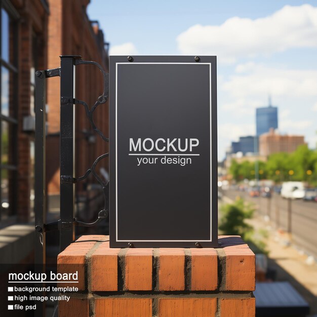 PSD presentazione del modello mockup con cornice in semplice bordo nero