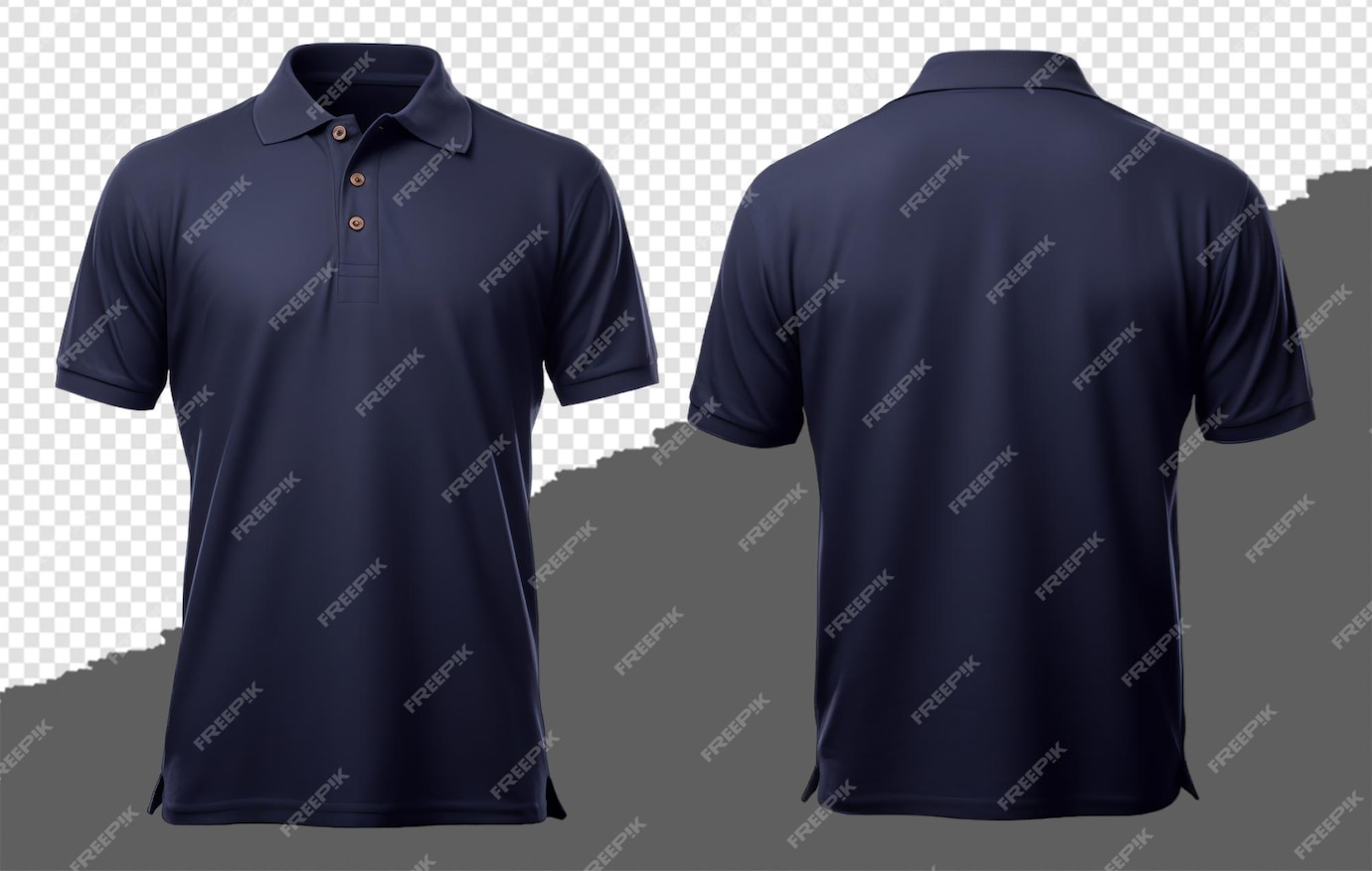 Premium PSD | Plain navy or dark blue polo tshirt design template front ...