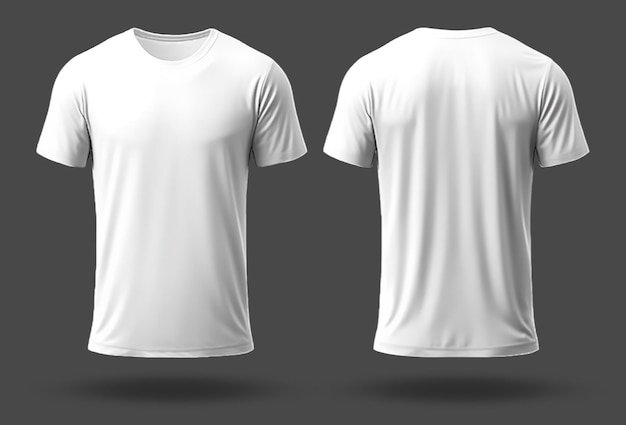 PSD plain white tshirt mockup design front and back views