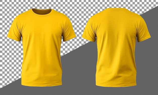 Plain yellow tshirt design front and back