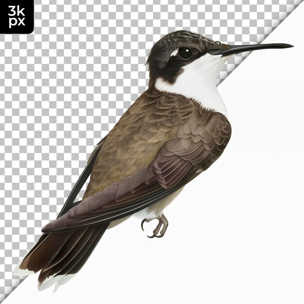 PSD plaincapped starthroat isolated on transparent background