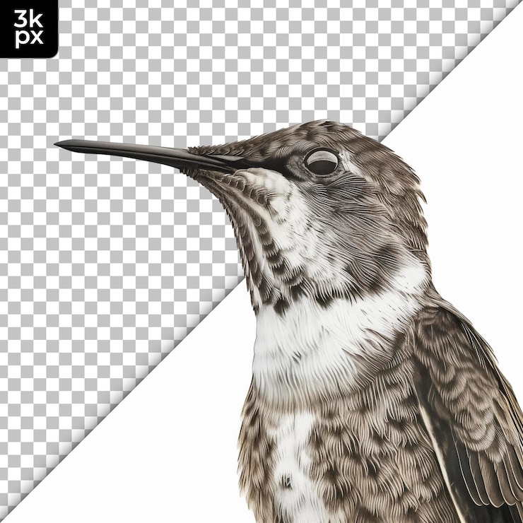 PSD plaincapped starthroat isolated on transparent background