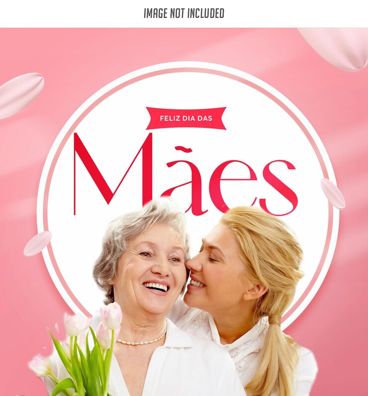 Plakat dla ets z napisem feliz dia das maes Projekt postu w mediach społecznościowych Happy Mothers Day