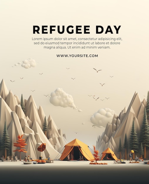 PSD plakat dnia uchodźców psd