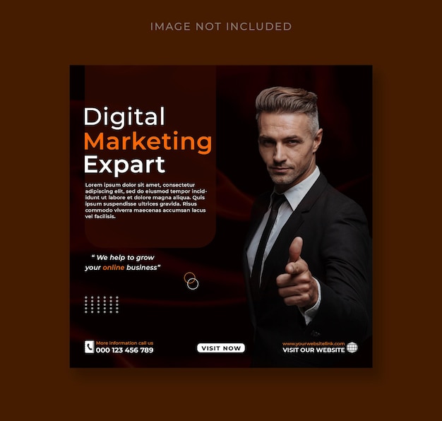 PSD plakat eksperymentalnego marketingu cyfrowego post na instagramie