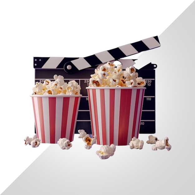 plakat filmowy na popcorn i kino z czerwoną torbą