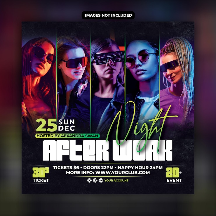 PSD plakat na imprezę o nazwie ladies night party