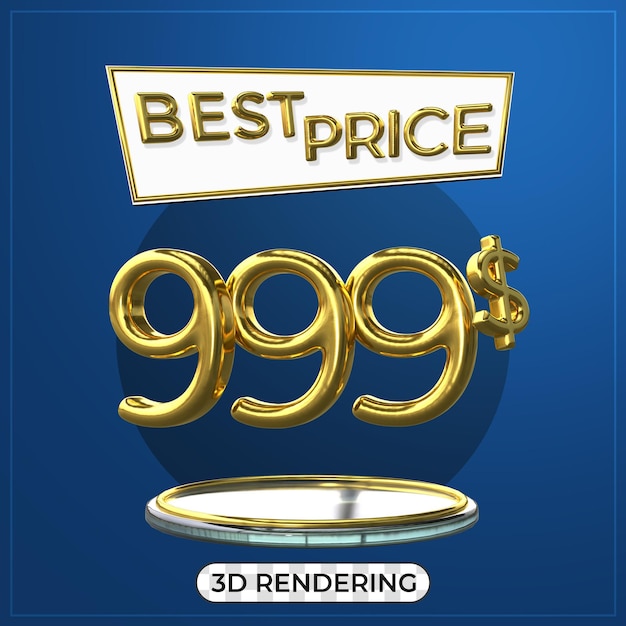 Plakat Promocyjny 3d Tekst Tytuł 999 Usd Renderowanie 3d