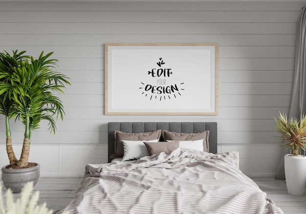 Plakat Rama Makieta wnętrza w sypialni