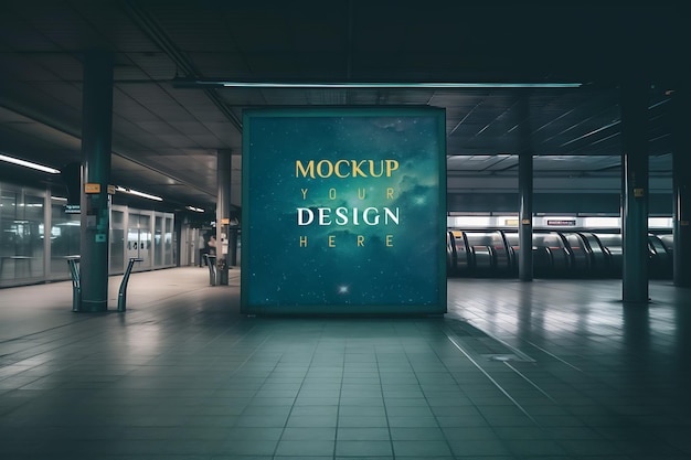 Plakat Reklamowy Na Lotnisku Mockup Psd