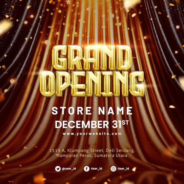 Plakat specjalnej oferty promocyjnej dla sklepu Grand Opening