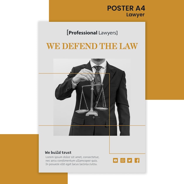 Plakat szablon reklamy firmy prawniczej