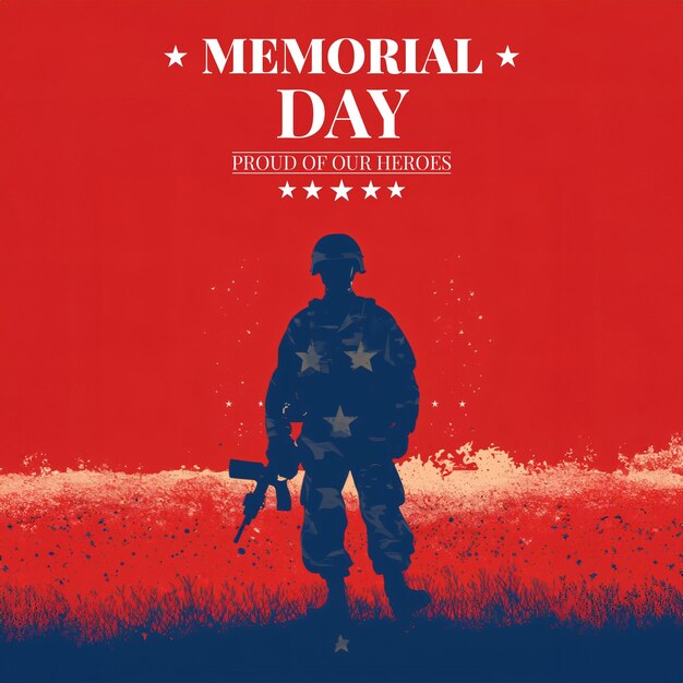 PSD plakat tematyczny dnia pamięci patriotyczny orzeł łysy z amerykańską flagą